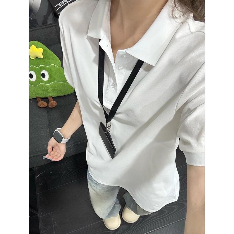美式基础款修身polo衫短袖男款夏季成熟稳重衬衫T恤重磅正肩半袖