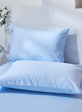 纯色全棉枕套一对装48x74cm儿童枕头套40x60单人家用内胆芯套纯棉