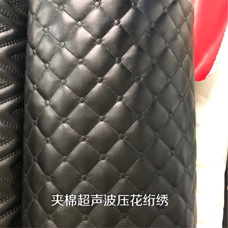 超声波压花夹棉绗绣PU皮革面料背景墙软包