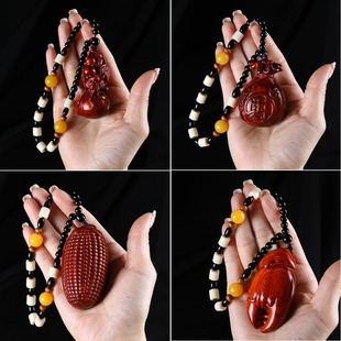 红木手里有钳招财貔貅木雕车挂件富甲天下工升官发财把把壶手把件