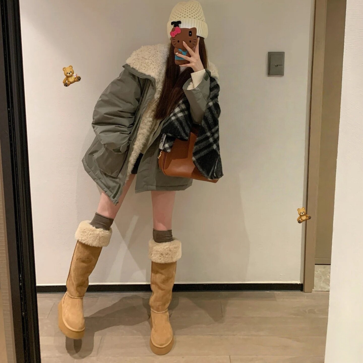 棉服女2025年冬季新款工装仿羊羔毛棉衣冲锋衣加厚显瘦加绒外套潮