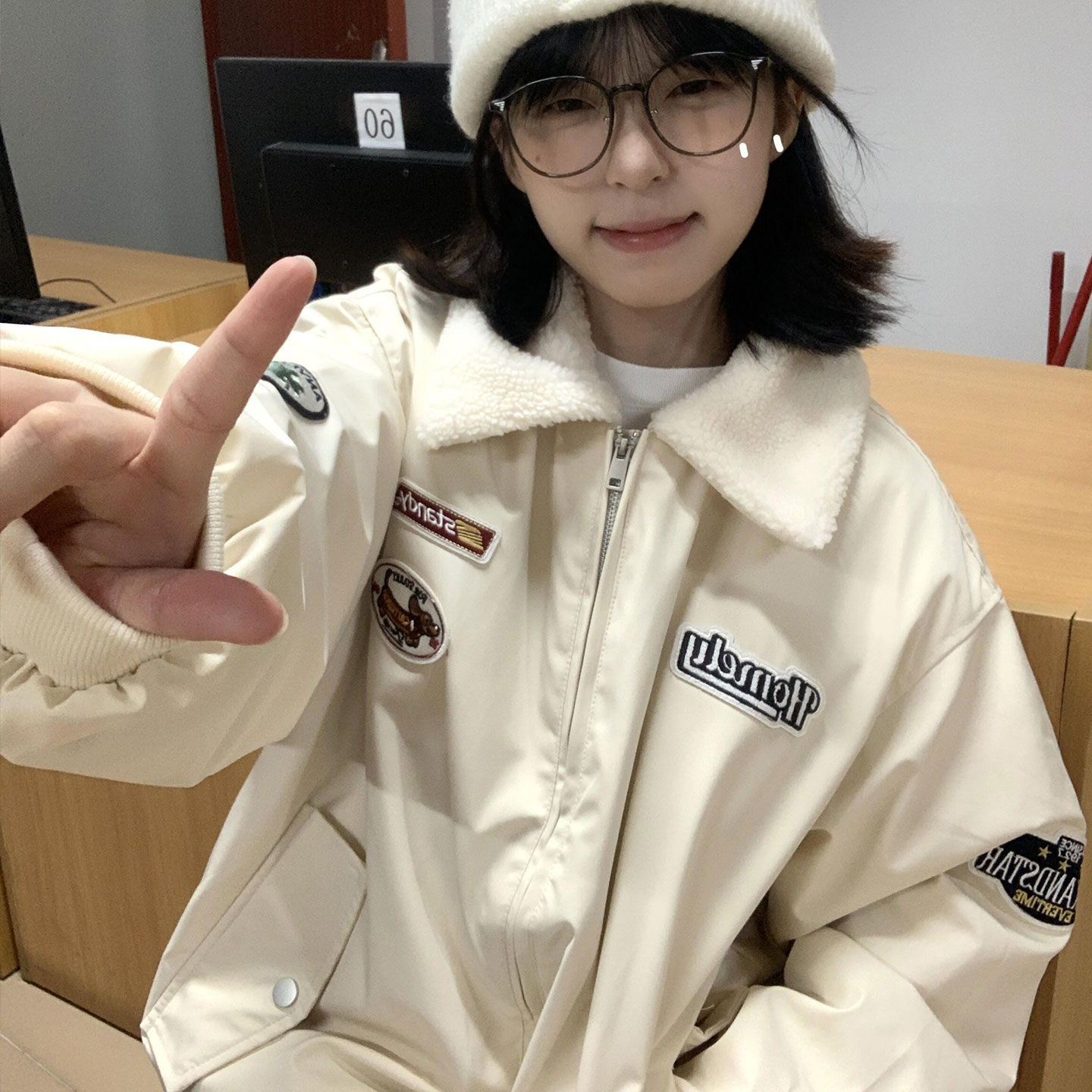 棉服女款2025新款美式棒球服夹克棉衣超好看夹棉外套冬季加厚棉袄