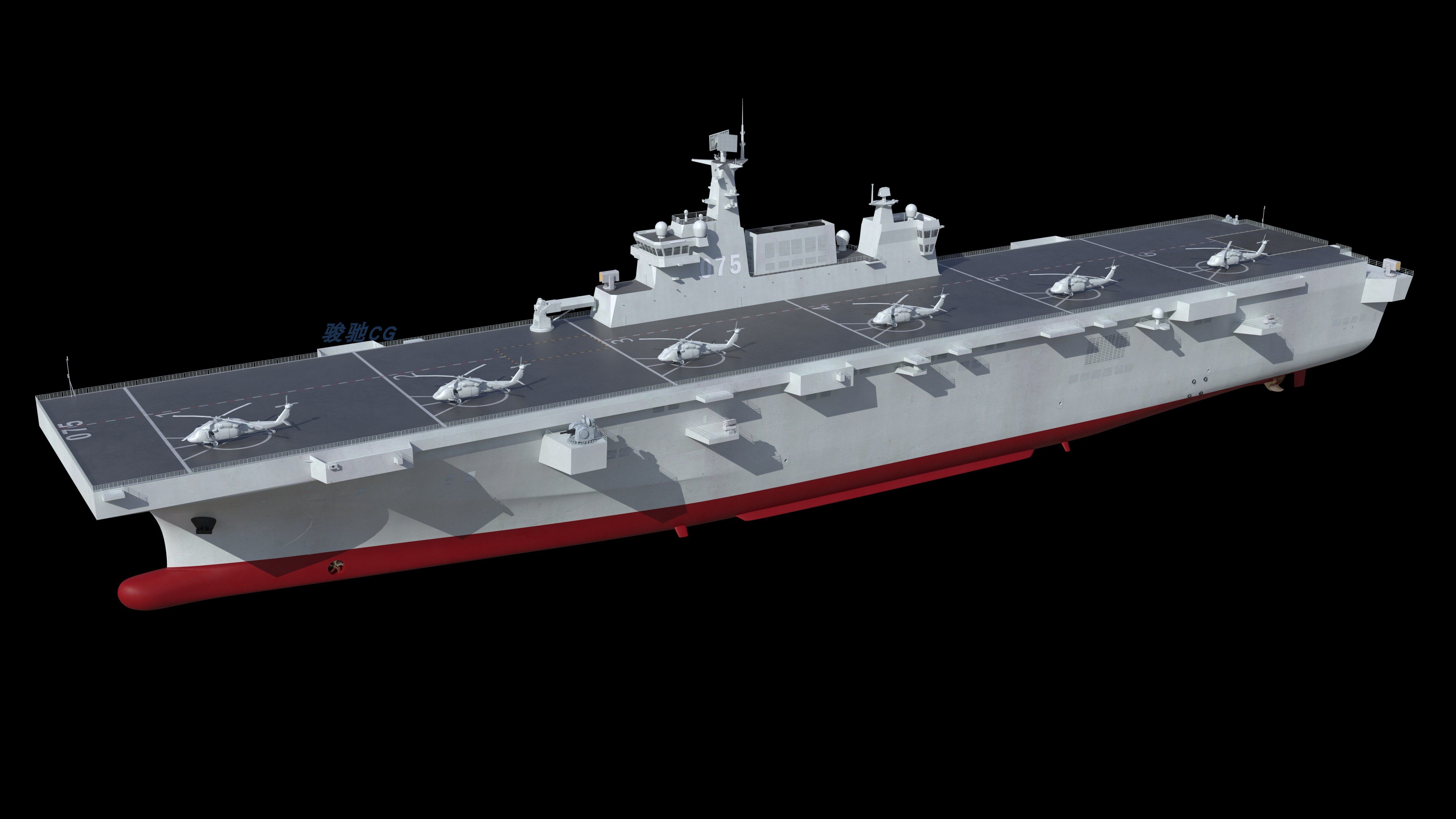 075两栖攻击舰3dmax高精度模型实拍图片建模