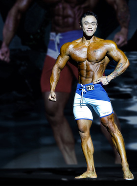[IFBB Pro谢仁义同款] BLUESFLY限量比赛裤男子健体速干健身短裤