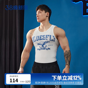 BLUESFLY男士工字型背心美式健身运动训练吊带印花显肌肉显壮潮牌
