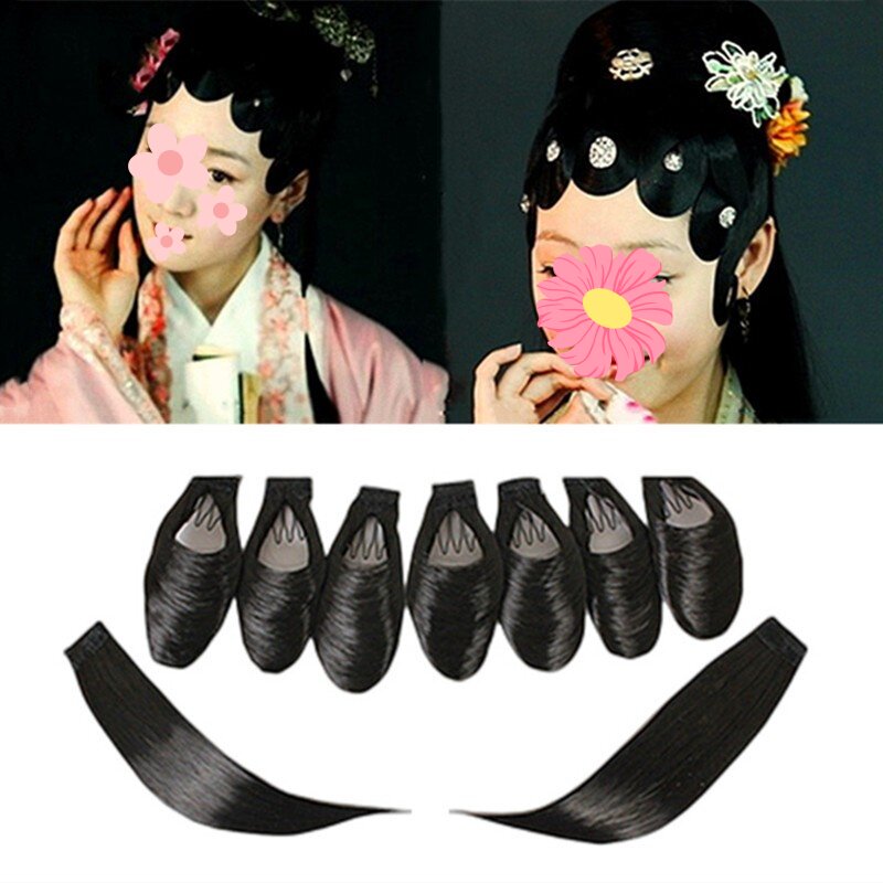 欣怡古装戏曲假发京剧七星贴片新款李玉刚反串头饰古风刘海片鬓角