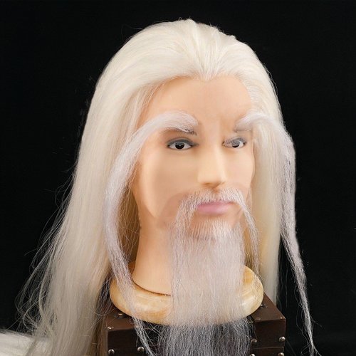 欣怡古装假发老子头套白色假发套