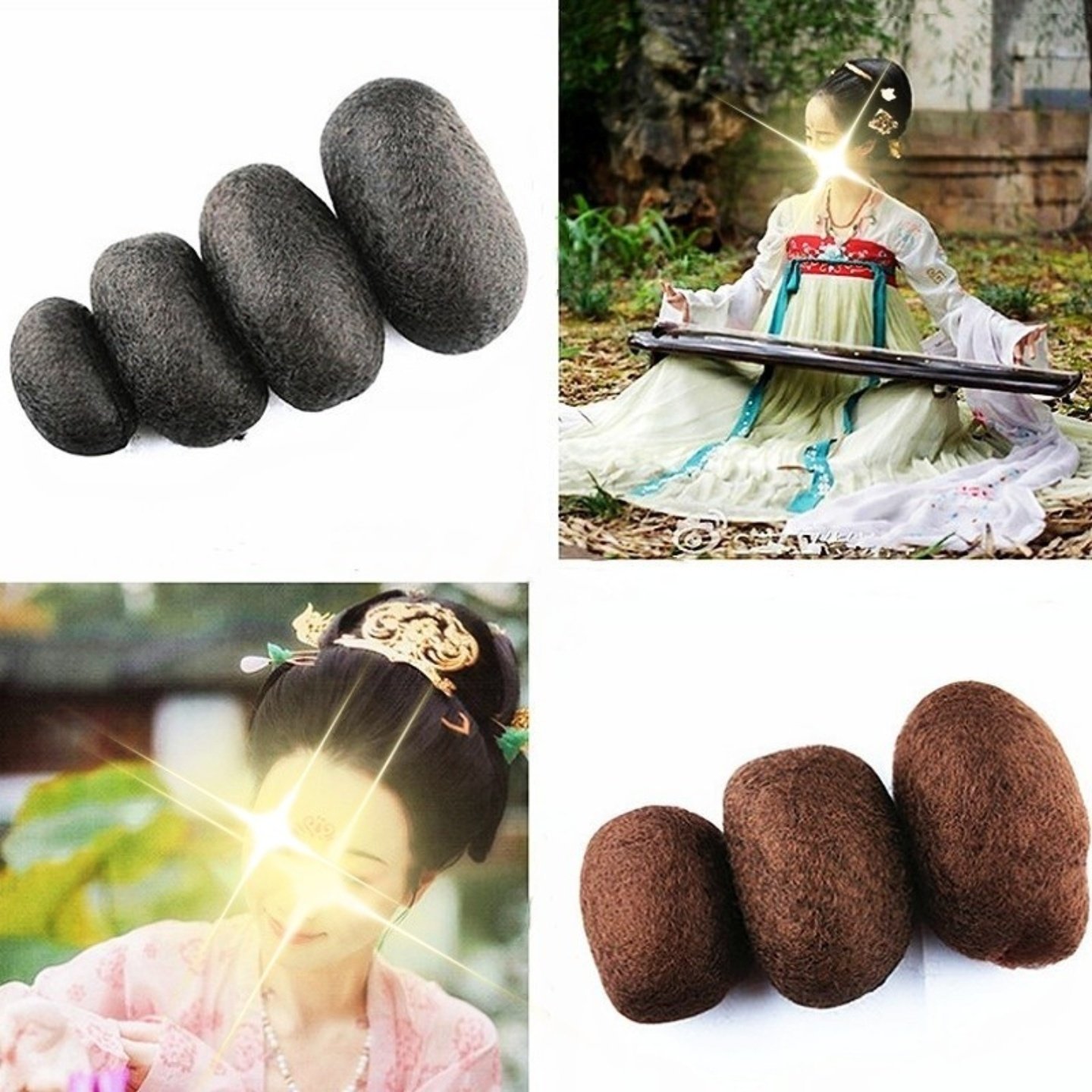 古装汉服假发造型发球头顶垫发棉图片