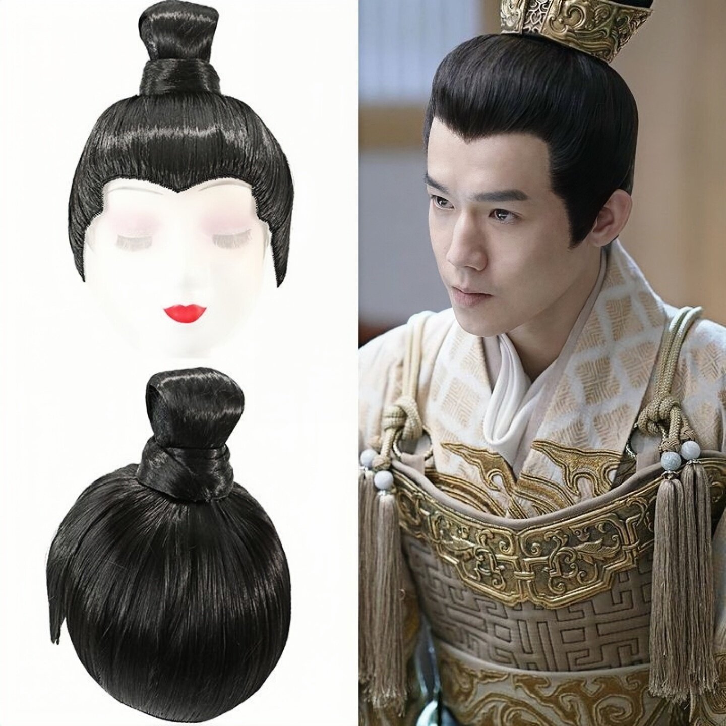 古代公子假发套汉服造型古风整顶发髻新款皓镧传美发型仿真人头套