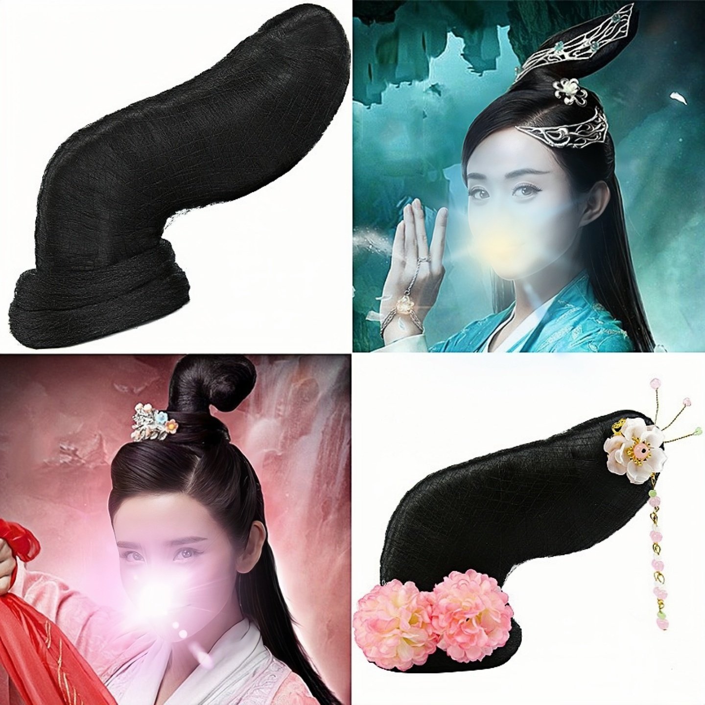 欣怡古装一体成型发髻新款诛仙青云志假发赵丽颖碧瑶影楼万用发包