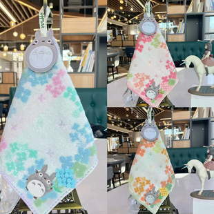 出口日本卡通猫刺绣擦手巾挂式厨房卫生间吸水手帕送挂钩23×23㎝