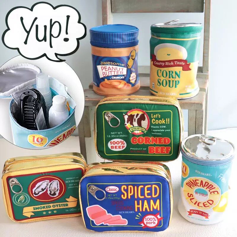 YUP食品包装造型收纳包日本创意化妆包笔袋文具盒皮革趣味礼物