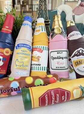 出口日本食品包装酒瓶造型收纳包创意化妆包笔袋文具皮革趣味礼物