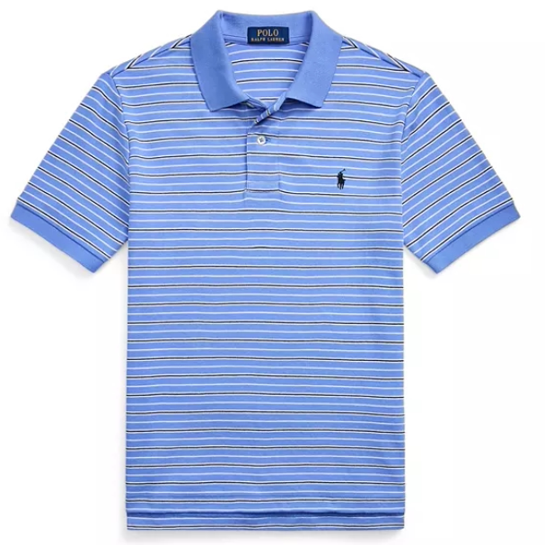 RL童装儿童美国代购男童小童Polo保罗小马标polo衫条纹蓝白色大童