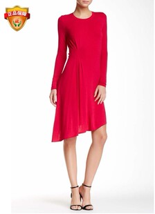 新美国代购BCBGMAXAZRIA女长袖连衣裙礼服婚礼敬酒伴娘裙子火龙果