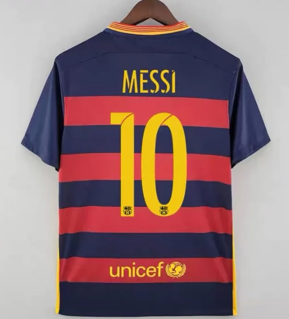 Vintage 15 16 Barcelona MESSI Xavi SUAREZ Classic Jersey
