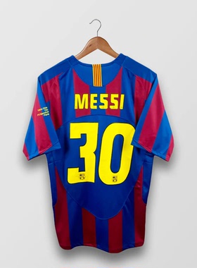 05-06 Barcelona Ronaldinho Messi Soccer Jersey