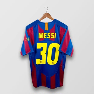 05-06 Barcelona Ronaldinho Messi Soccer Jersey