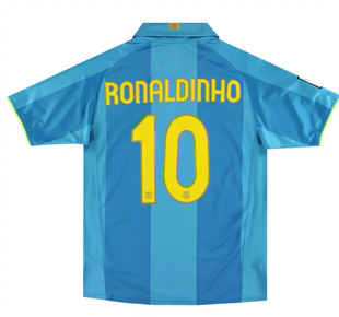 07 08 Barcelona Away MESSI HENRY Ronaldinho Vintage Jerseys