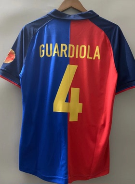99 00 Barcelona Vintage GUARDIOLA RIVALDO Football Shirt