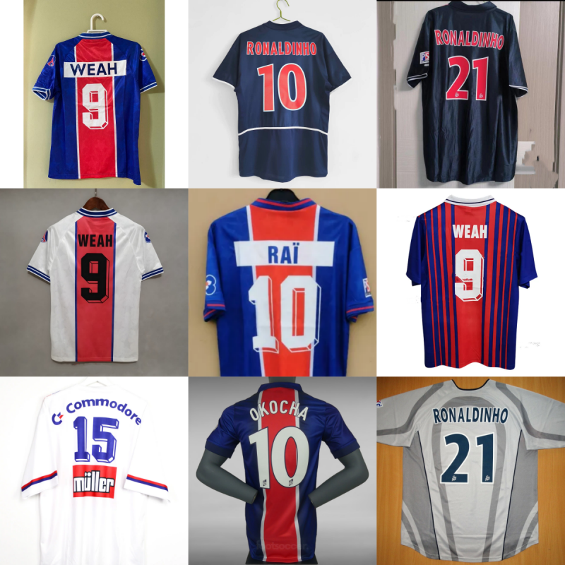 Ronaldinho PSG Retro jersey football shirt WEAH OKOCHA