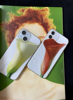 原创新款白色马蹄莲手机壳适用于苹果16华为iphone15透明vivo软壳oppoxr红米小米14三星xsmax11pro荣耀mate40