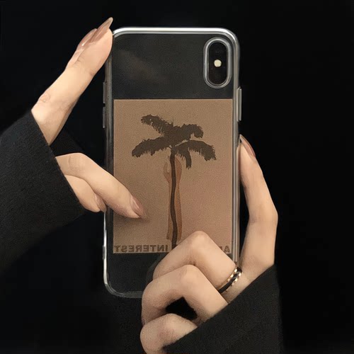 软壳透明苹果椰树手机