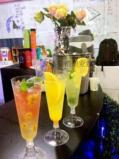 150ML一次性香槟杯硬塑料高脚杯透明试饮杯饮料杯 60个 包邮