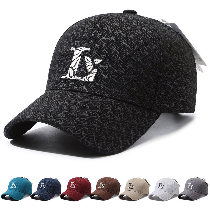 新款棒球帽刺绣L字母运动防晒男女同款遮阳帽透气百搭休闲鸭舌帽