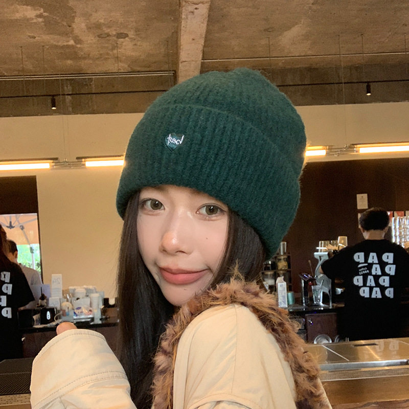 新款羊毛针织帽女简约百搭韩系毛线帽子秋冬季保暖可爱冷帽显脸小