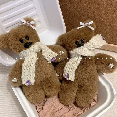 2025秋冬憨豆泰迪熊大号毛绒发卡头饰可爱刘海搞怪卡通发夹