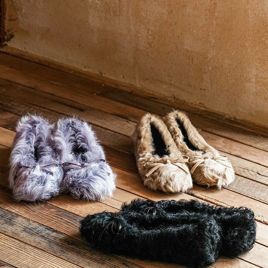 【现货】法式玛丽珍女平底冬季加绒单鞋高级感蝴蝶结慵懒风毛毛鞋,女鞋,浅口单鞋,淘宝优惠券,粉丝福利购,淘宝优惠卷