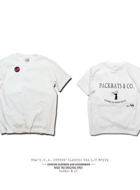 PACKRATS  USA COTTON TEE 美棉重磅圆筒打底短袖白色T恤舒适复古