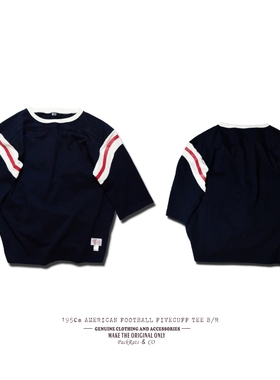 PACKRATS 16SS 50sAmericanFootball TEE美式复古经典五分袖T恤男
