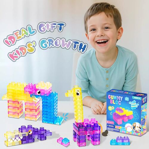 果冻积木Squishy Jelly Building Blocks软绵解压儿童积木玩具