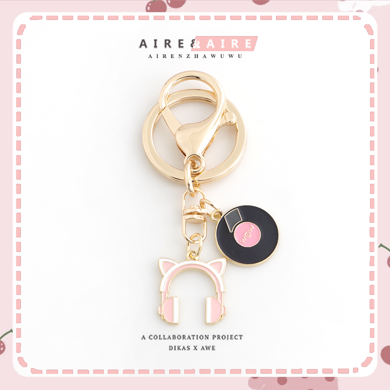 可爱猫耳朵耳机钥匙扣挂件挂饰