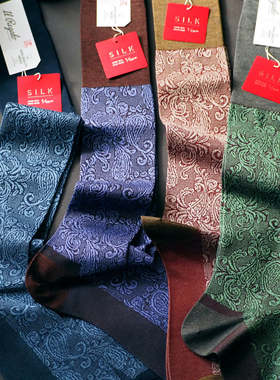 il-regalo 全新桑蚕丝佩斯利商务袜长筒袜