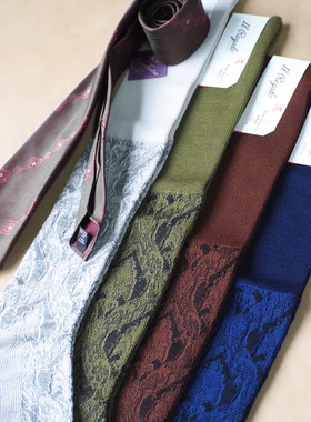 il-regalo 日本男士佩斯利图案正装商务袜 及膝袜 ilregalo