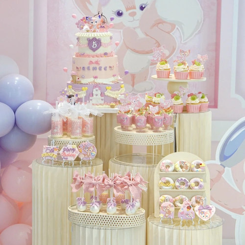 烘焙蛋糕装饰川沙妲己粉色小狐狸玲娜贝儿甜品台布丁杯推推乐贴纸