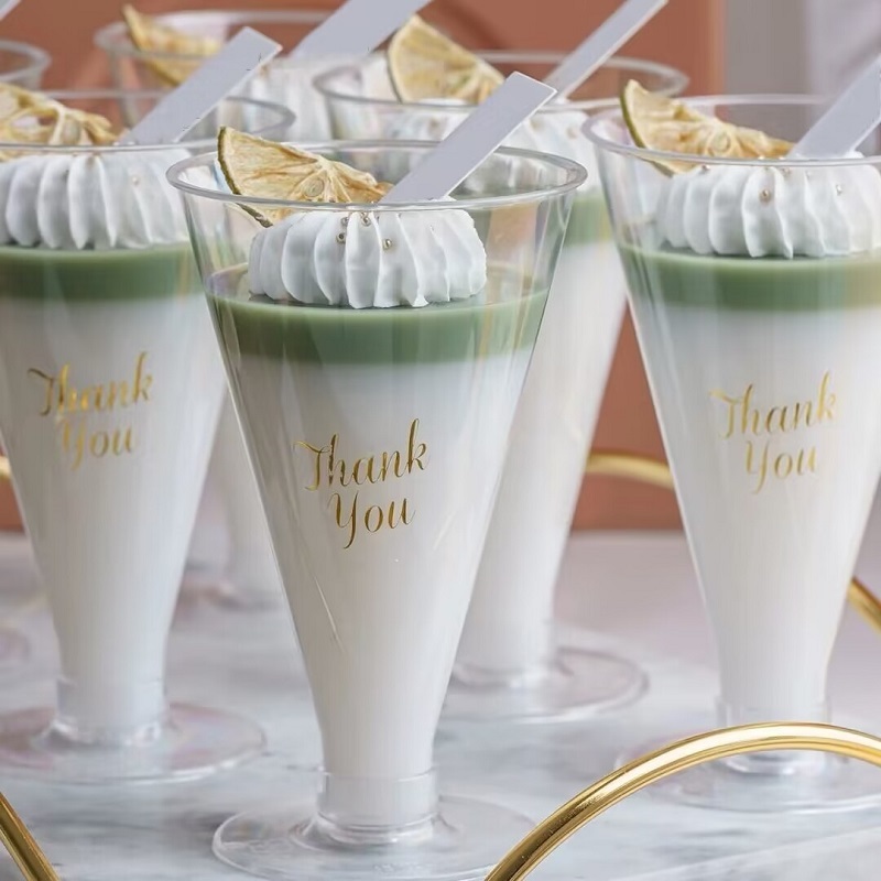 高脚杯透明底甜品台子布丁