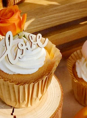 婚礼甜品台装饰摆件木质love蛋糕插件ido森系订婚插牌wedding木牌