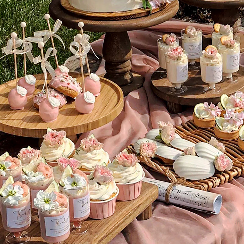 粉色甜品台装饰插牌婚礼推推乐贴纸结婚布丁杯绑带love插件慕斯杯