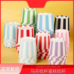 森系绿色马芬纸杯蛋糕纸杯子耐高温烤箱专用淋膜浅蓝色戚风麦芬杯