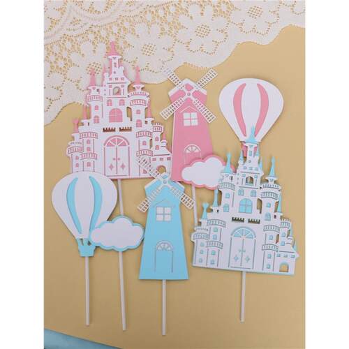 10套生日蛋糕插件粉色蓝城