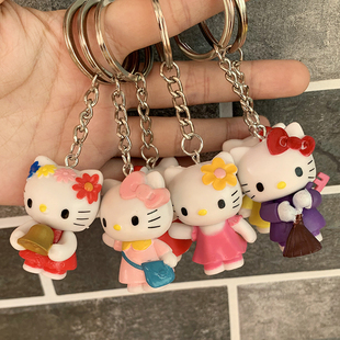 新品可爱KT猫咪汽车钥匙扣女卡通动漫手办书包蛋糕摆挂件盲盒礼品