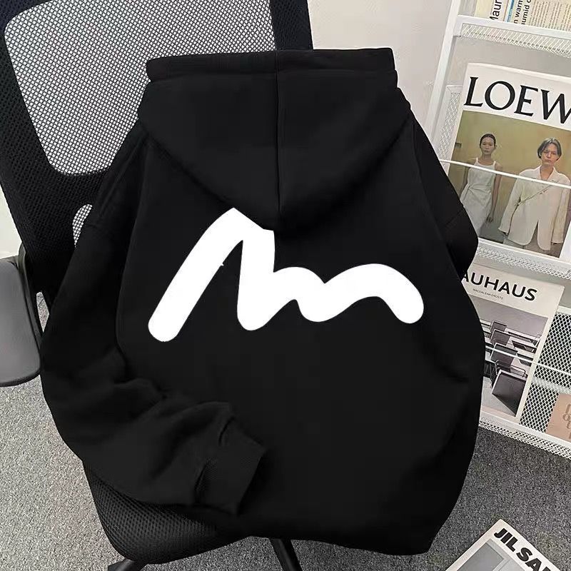 美式重磅纯棉加绒连帽卫衣男