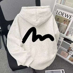 美式 外套 潮牌重磅纯棉连帽卫衣男秋冬宽松潮流百搭加绒加厚套头衫