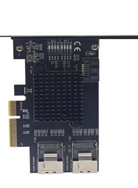 台式机PCI-E3.0转2口SFF-8087 SATA3.0 9口硬盘6G扩展卡RTL9101