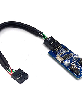 包邮主板USB2.0 9PIN/19针转双9PIN接口转9针一分二扩展HUB集线器