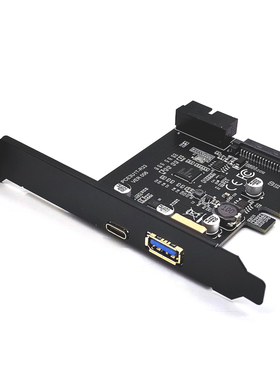 USB3.2 GEN1扩展卡19PIN前置D720201主控TYPE-C前置A-KEY卡TYPE-E